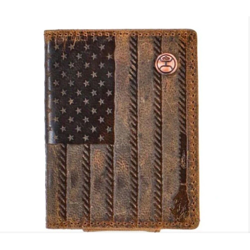 Hooey Liberty Roper Bifold Wallet Money Clip HFW003-BRBK Brown/Black New Box